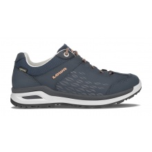 Lowa Wander-Travelschuhe Locarno Low GTX (All-Terrain, Nubukleder, wasserdicht) navyblau/mandarine Damen